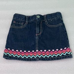 Gymboree Girl’s Denim embroidered Mini Jean Skirt Skort Size 4